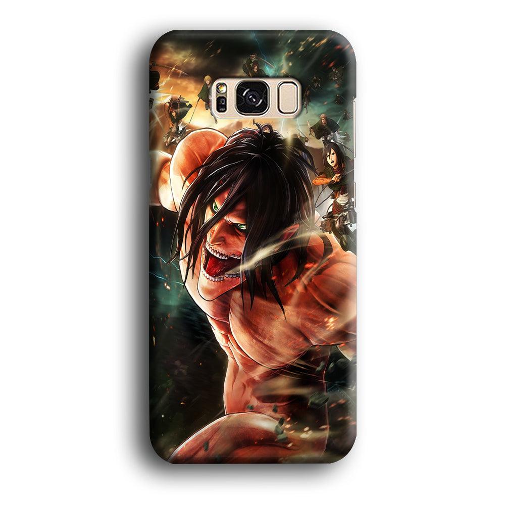 Eren and Survey Corps Team Samsung Galaxy S8 Case-Plastic / Full Wrap (3D Case)-Xtracase