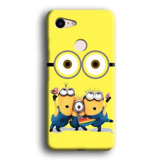 Eyes and Three Minions Google Pixel 3 3D Case-Xtracase