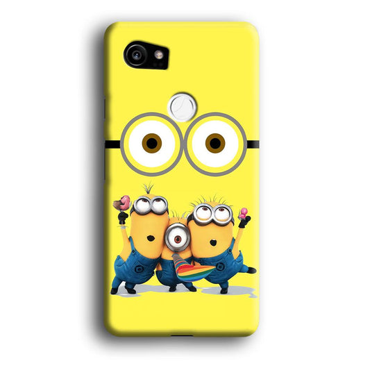 Eyes and Three Minions Google Pixel 2 XL 3D Case-Xtracase