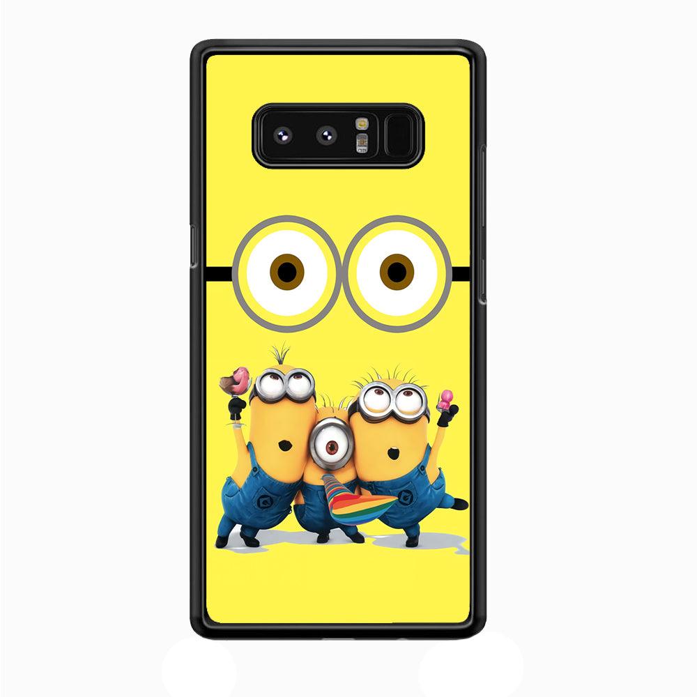 Eyes and Three Minions Samsung Galaxy Note 8 Case-Plastic / Full Wrap (3D Case)-Xtracase