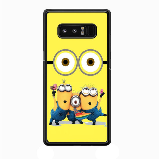 Eyes and Three Minions Samsung Galaxy Note 8 Case-Plastic / Full Wrap (3D Case)-Xtracase