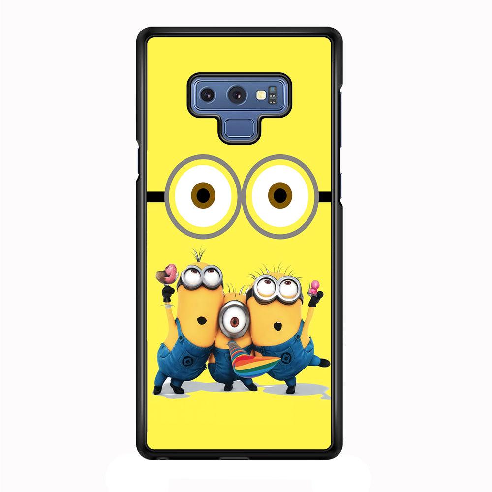 Eyes and Three Minions Samsung Galaxy Note 9 Case-Plastic / Full Wrap (3D Case)-Xtracase