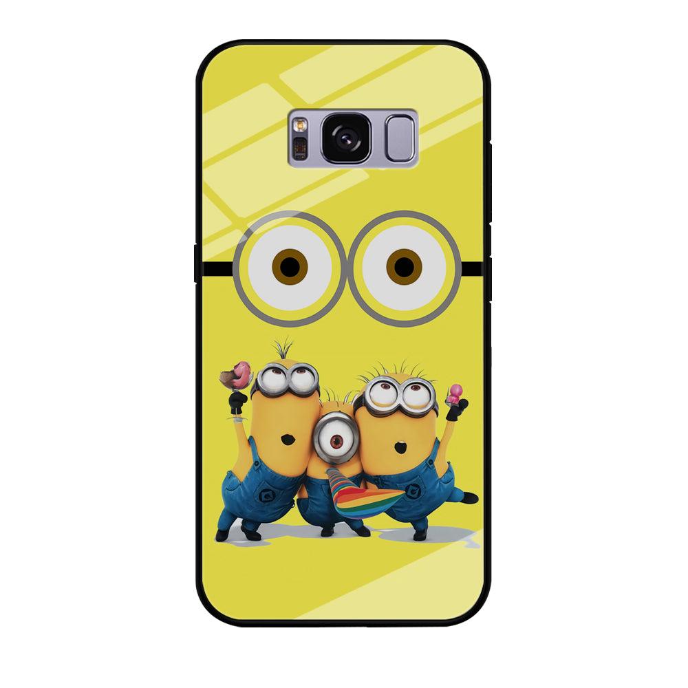 Eyes and Three Minions Samsung Galaxy S8 Case-Tempered Glass Case-Xtracase