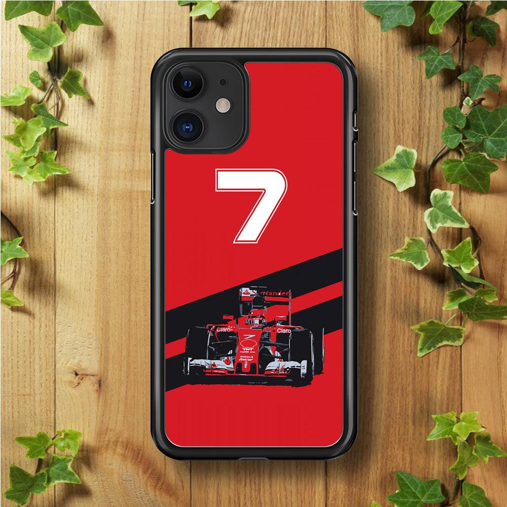 F1 Number Seven iPhone 11 Case-Rubber / Black (2D Case)-Xtracase