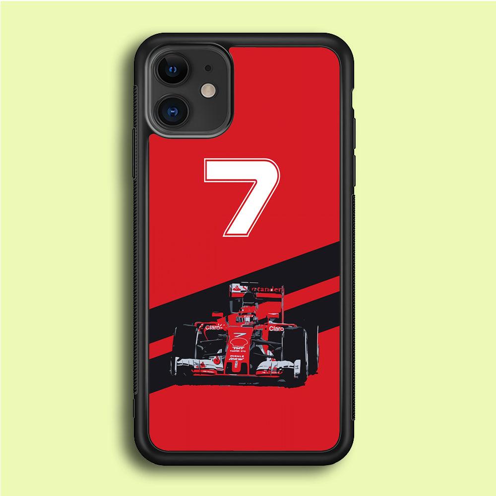 F1 Number Seven iPhone 12 Case-Rubber / Black (2D Case)-Xtracase