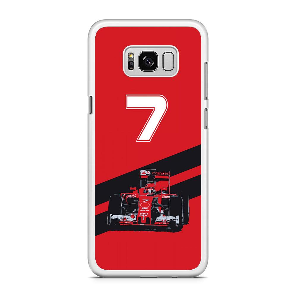 F1 Number Seven Samsung Galaxy S8 Case-Rubber / White (2D Case)-Xtracase