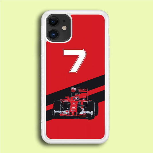 F1 Number Seven iPhone 12 Case-Rubber / White (2D Case)-Xtracase
