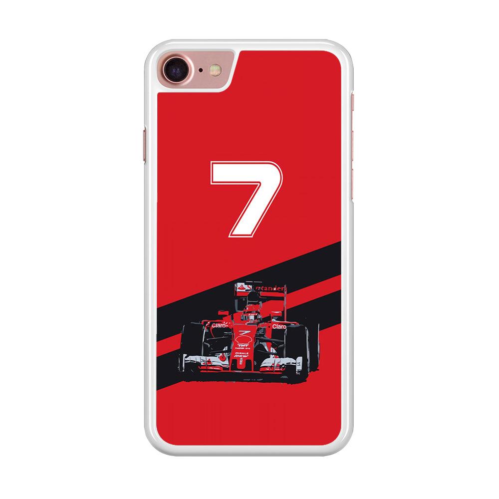 F1 Number Seven1 iPhone 8 Case-Rubber / White (2D Case)-Xtracase
