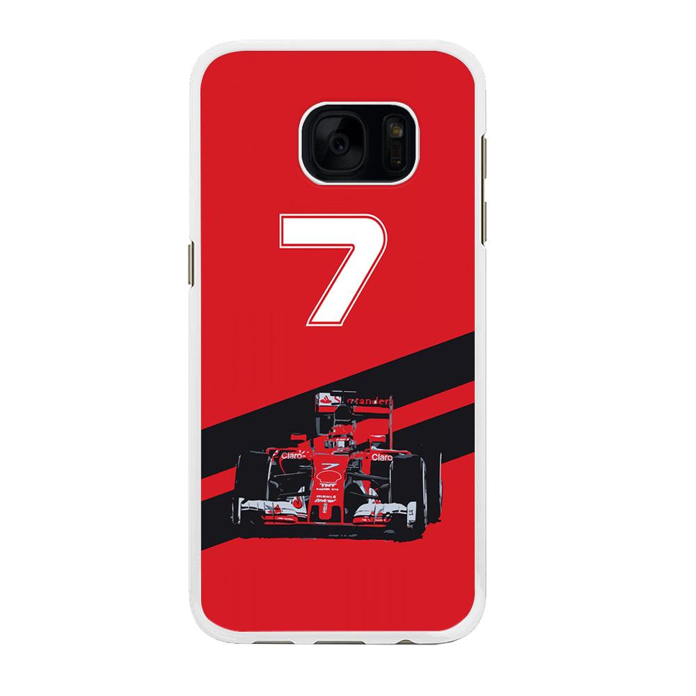 F1 Number Seven Samsung Galaxy S7 Edge Case-Rubber / White (2D Case)-Xtracase