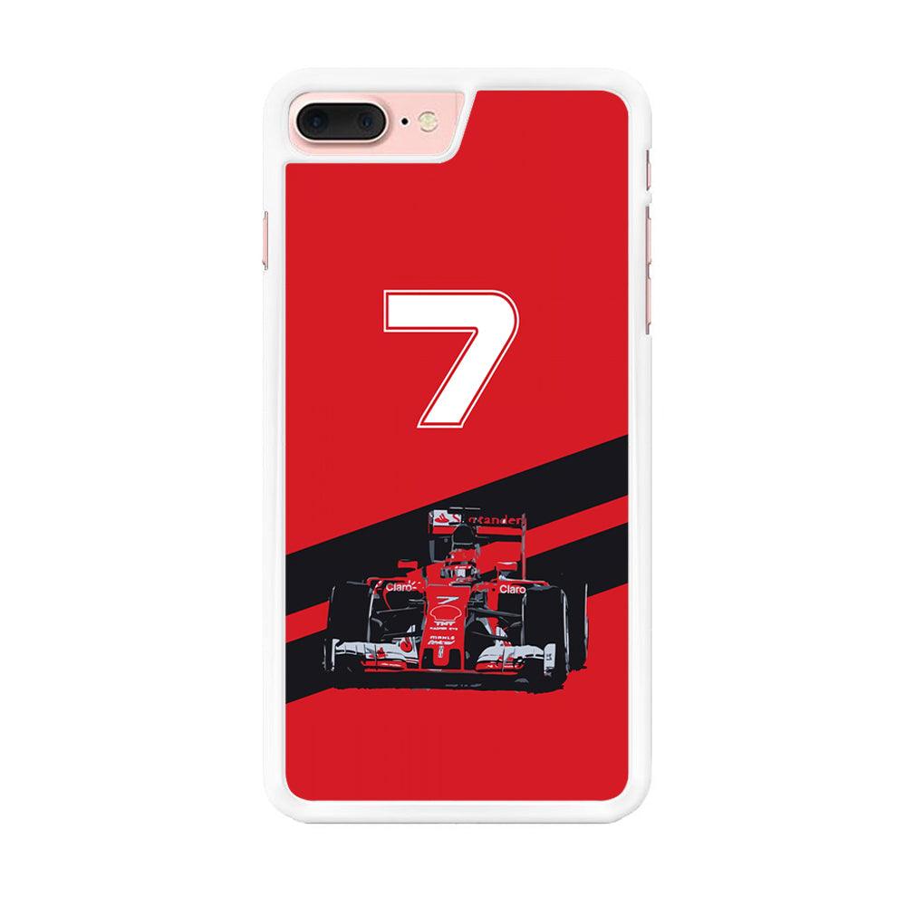 F1 Number Seven iPhone 8 Plus Case-Rubber / White (2D Case)-Xtracase