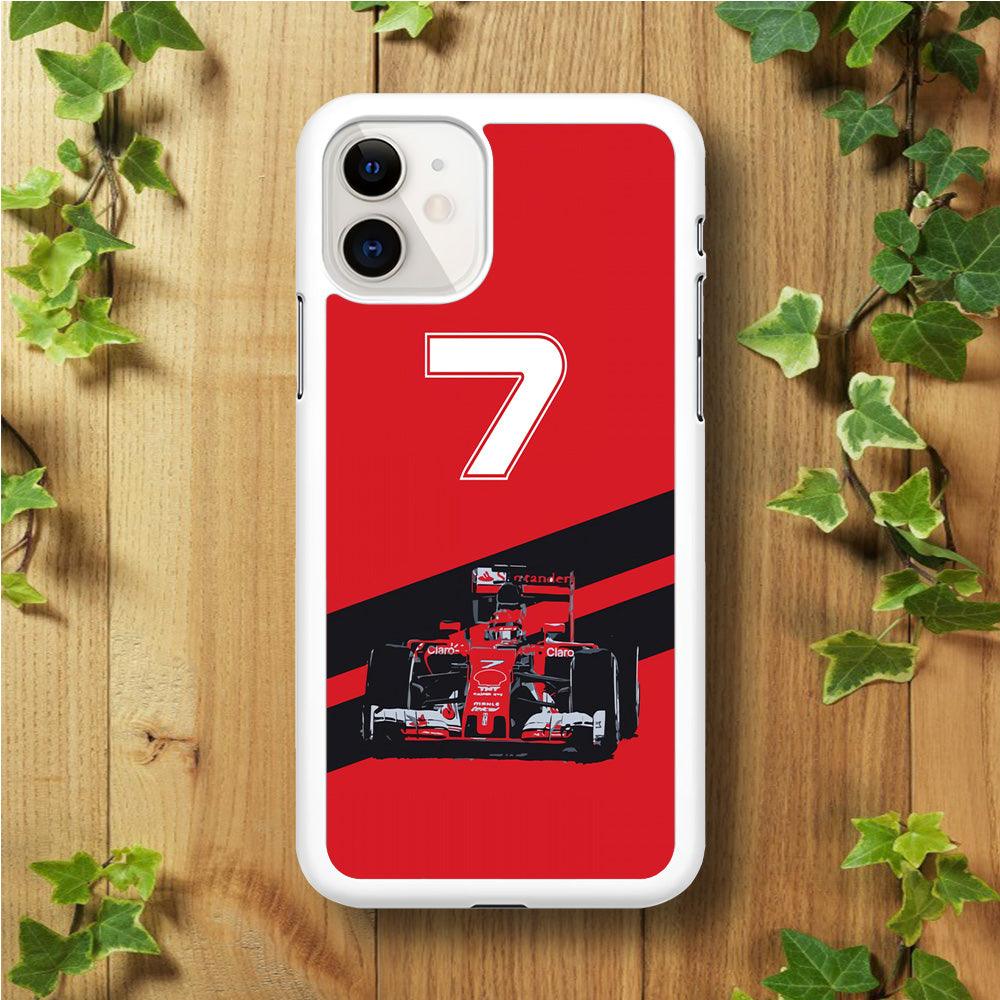 F1 Number Seven iPhone 11 Case-Rubber / White (2D Case)-Xtracase