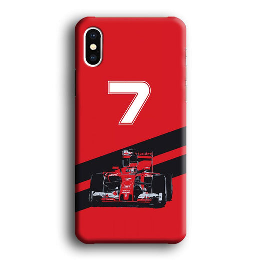 F1 Number Seven iPhone Xs Case-Plastic / Full Wrap (3D Case)-Xtracase