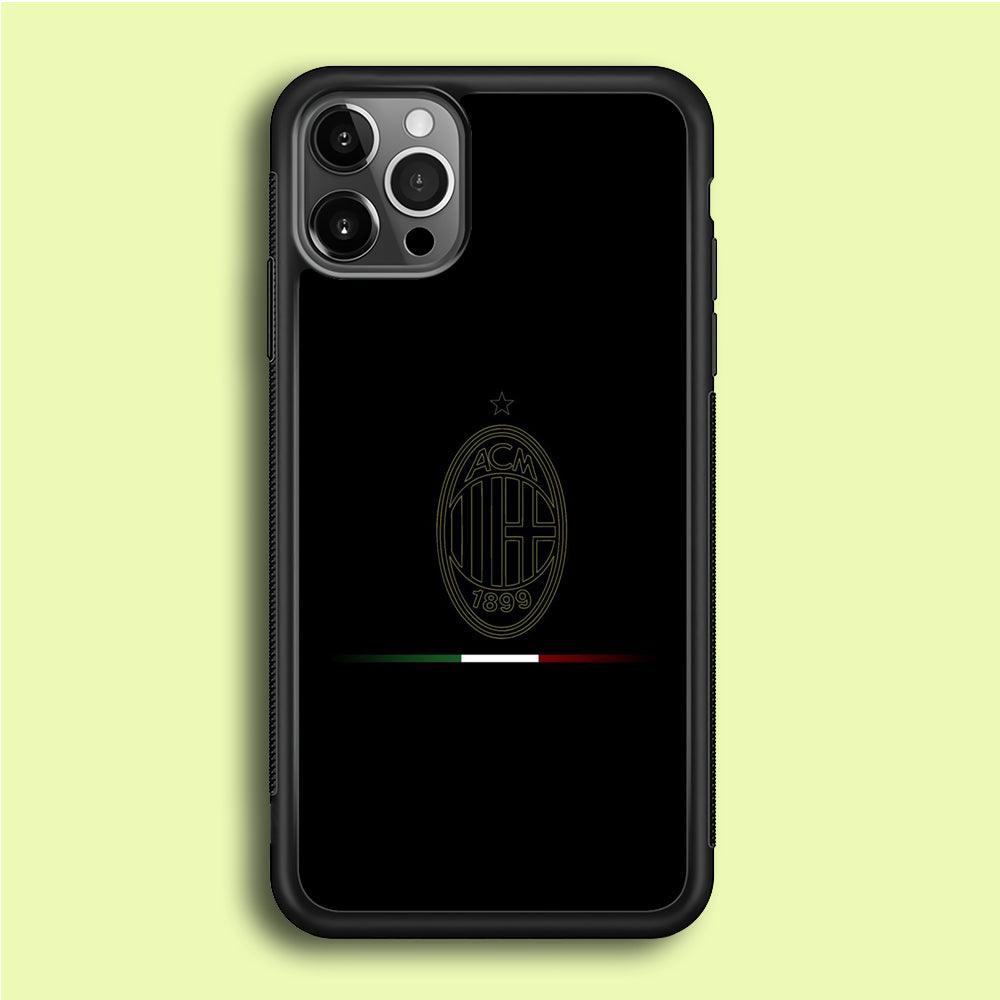 FB AC Milan iPhone 12 Pro Case-Rubber / Black (2D Case)-Xtracase