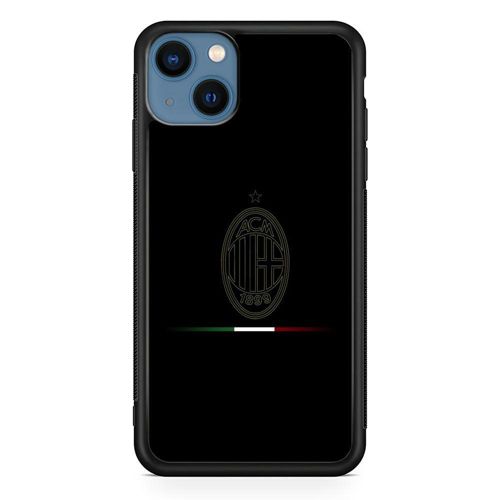 FB AC Milan iPhone 13 Mini Case-Rubber / Black (2D Case)-Xtracase