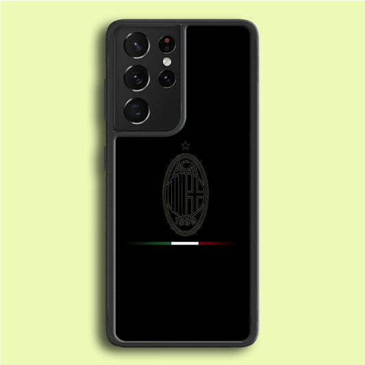 FB AC Milan Samsung Galaxy S21 Ultra Case-Rubber / White (2D Case)-Xtracase
