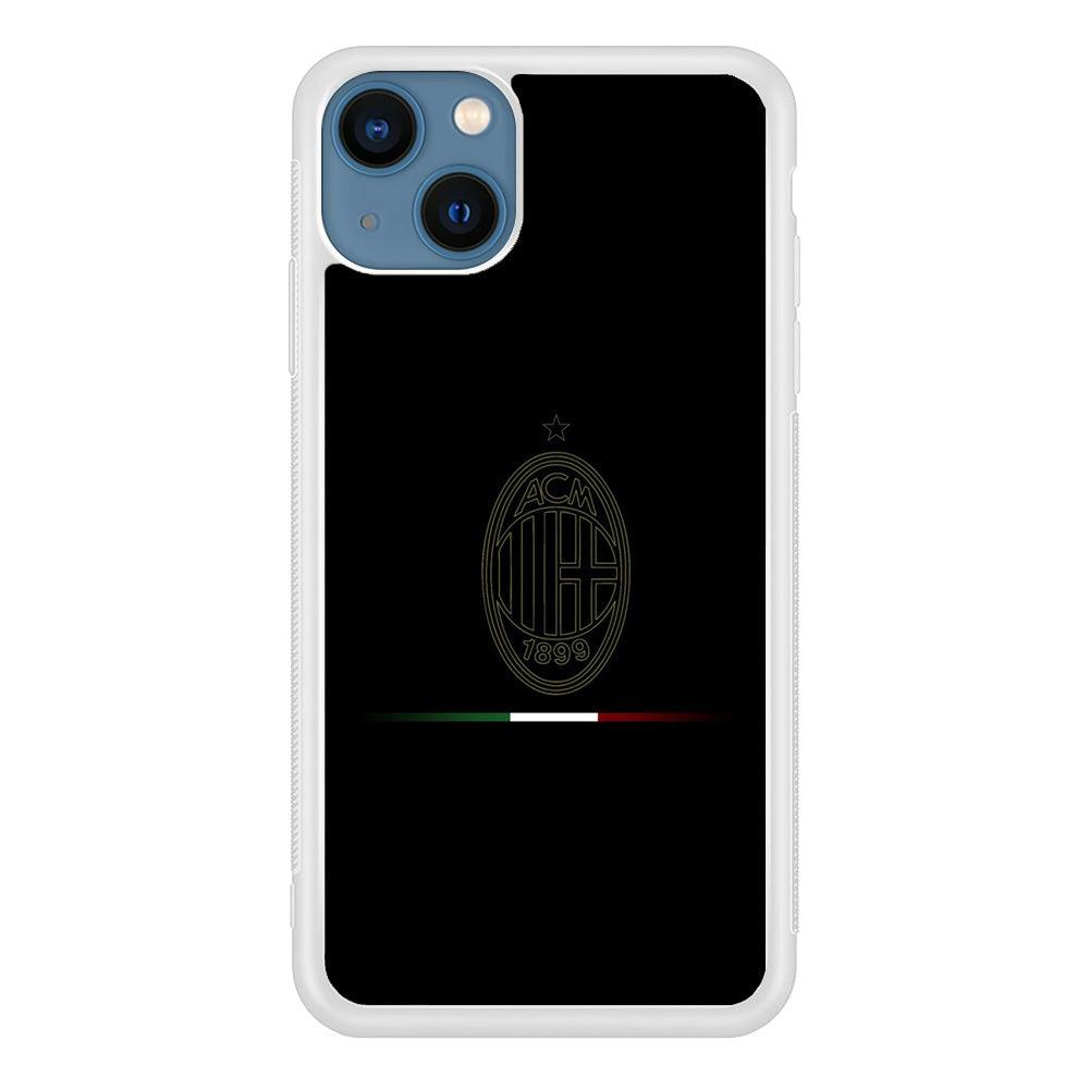 FB AC Milan iPhone 13 Case-Rubber / White (2D Case)-Xtracase