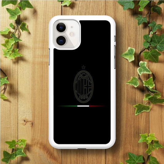 FB AC Milan iPhone 11 Case-Rubber / White (2D Case)-Xtracase