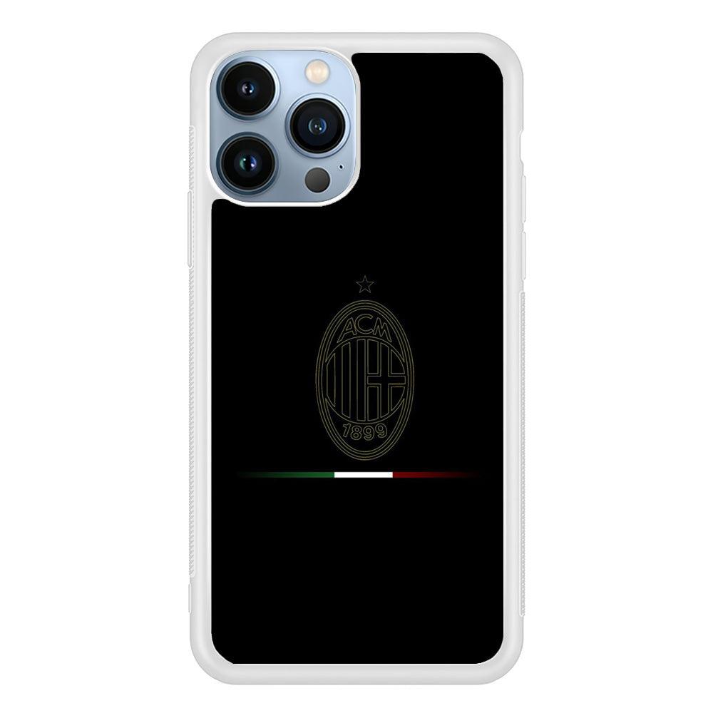 FB AC Milan iPhone 13 Pro Max Case-Rubber / White (2D Case)-Xtracase