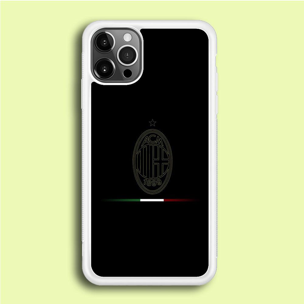 FB AC Milan iPhone 12 Pro Case-Rubber / White (2D Case)-Xtracase