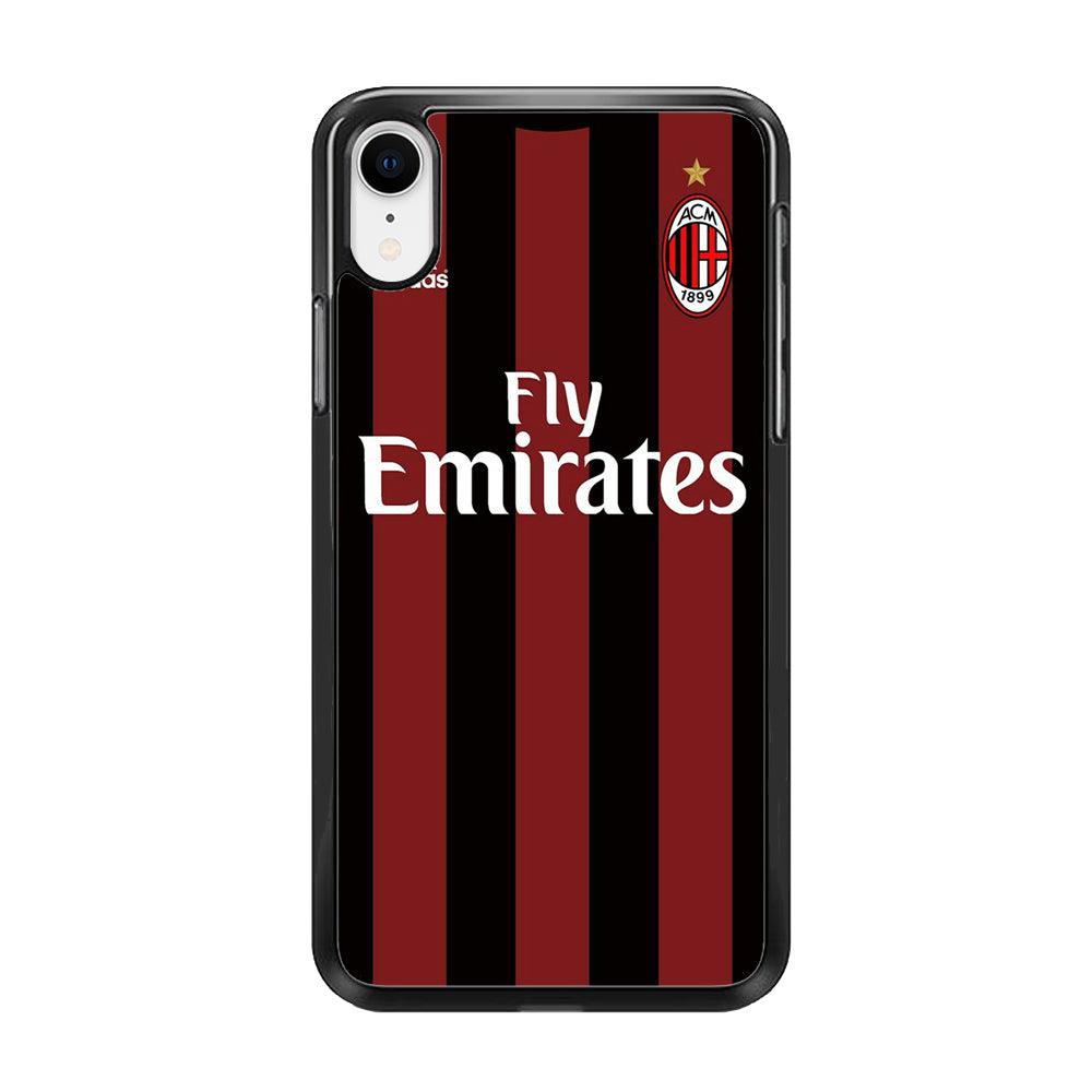 FB AC Milan Jersey iPhone XR Case-Rubber / Black (2D Case)-Xtracase