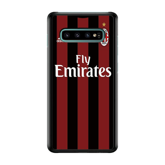 FB AC Milan Jersey Samsung Galaxy S10 Case-Plastic / Full Wrap (3D Case)-Xtracase