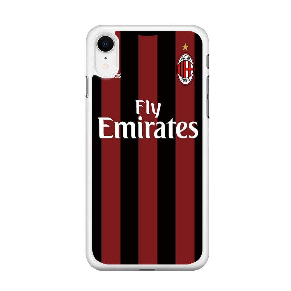 FB AC Milan Jersey iPhone XR Case-Rubber / White (2D Case)-Xtracase