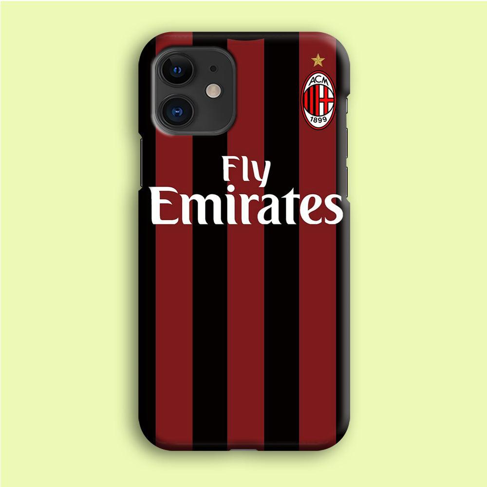 FB AC Milan Jersey iPhone 12 Mini Case-Plastic / Full Wrap (3D Case)-Xtracase
