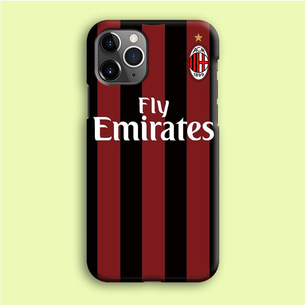 FB AC Milan Jersey iPhone 12 Pro Case-Plastic / Full Wrap (3D Case)-Xtracase