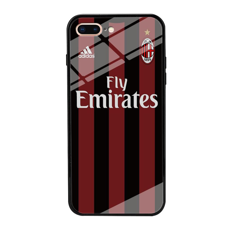 FB AC Milan Jersey iPhone 7 Plus Case-Tempered Glass Case-Xtracase