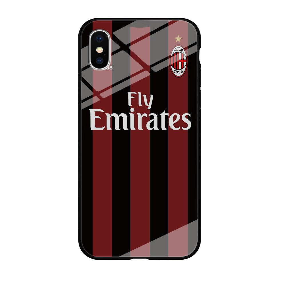FB AC Milan Jersey iPhone Xs Case-Tempered Glass Case-Xtracase