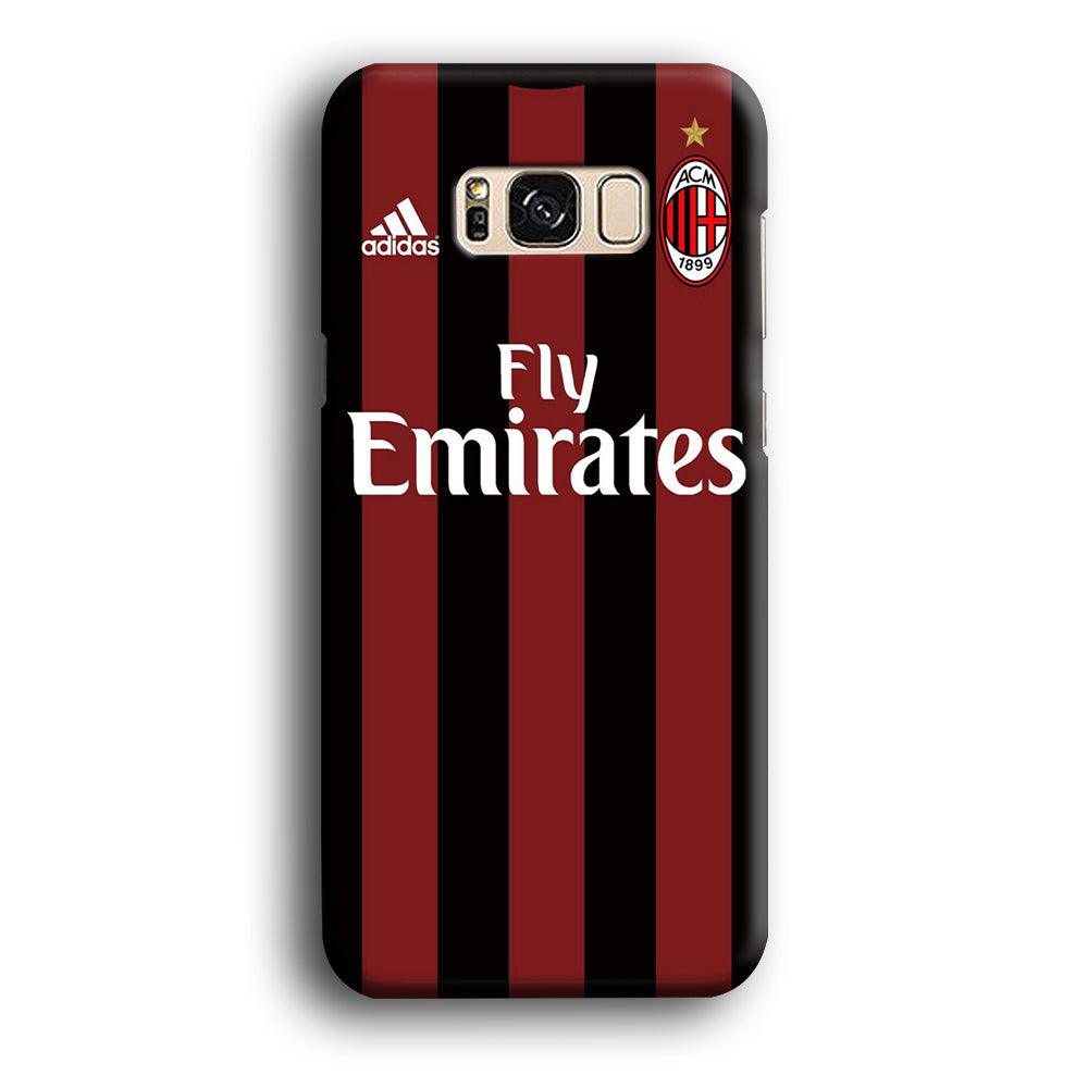 FB AC Milan Jersey Samsung Galaxy S8 Case-Plastic / Full Wrap (3D Case)-Xtracase