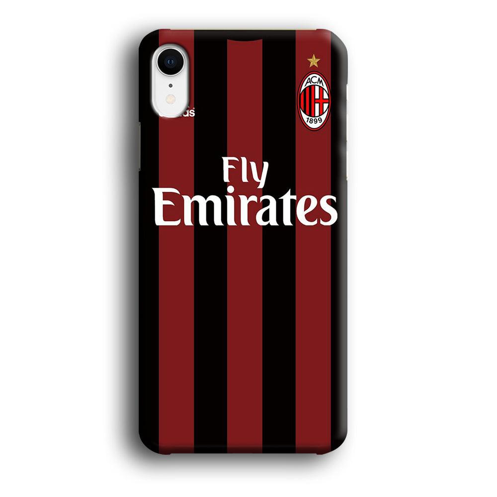 FB AC Milan Jersey iPhone XR Case-Plastic / Full Wrap (3D Case)-Xtracase