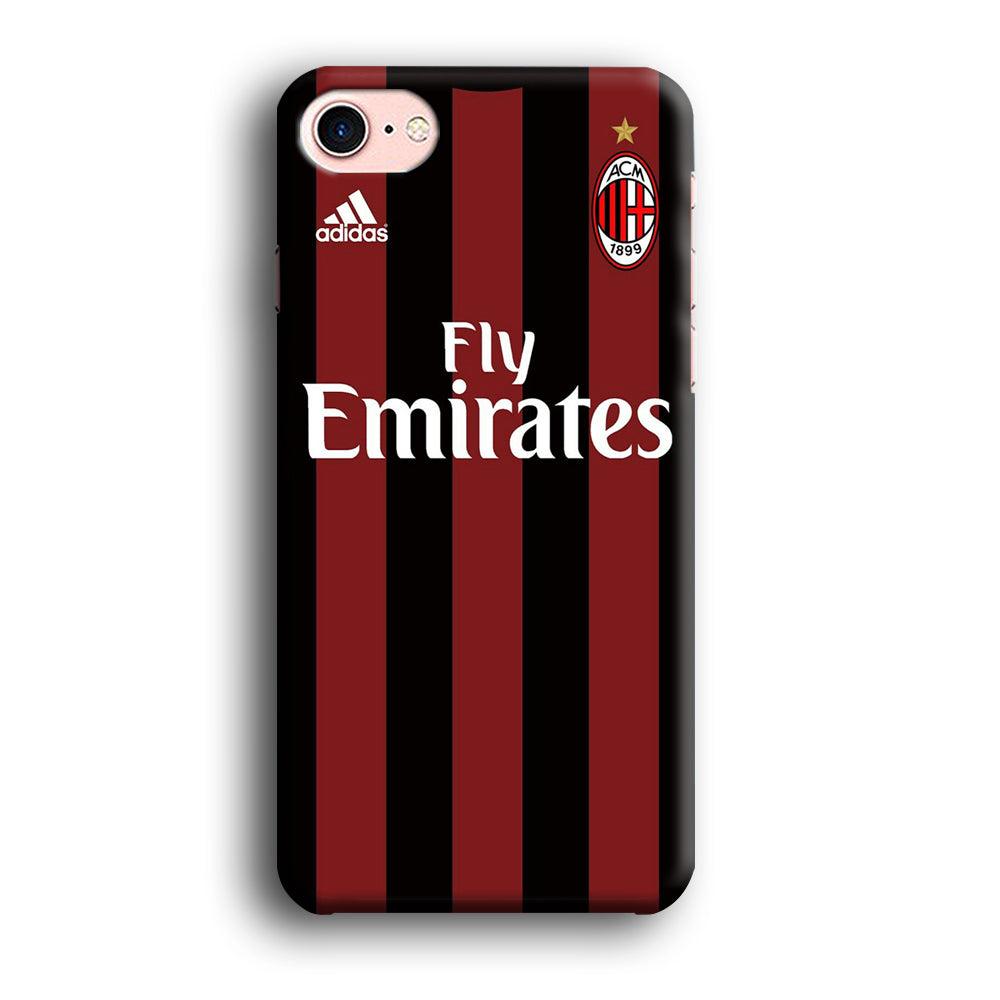 FB AC Milan Jersey iPhone 7 Case-Plastic / Full Wrap (3D Case)-Xtracase
