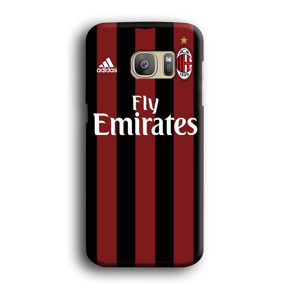 FB AC Milan Jersey Samsung Galaxy S7 Edge Case-Plastic / Full Wrap (3D Case)-Xtracase