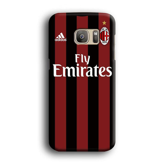 FB AC Milan Jersey Samsung Galaxy S7 Edge Case-Plastic / Full Wrap (3D Case)-Xtracase