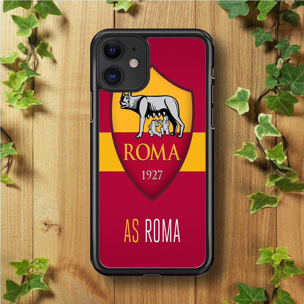 FB AS Roma iPhone 11 Case-Rubber / Black (2D Case)-Xtracase