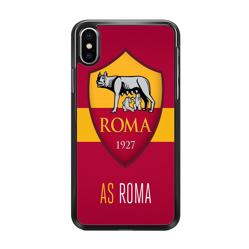 FB AS Roma iPhone Xs Case-Rubber / Black (2D Case)-Xtracase