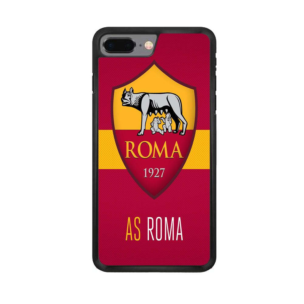 FB AS Roma iPhone 8 Plus Case-Rubber / Black (2D Case)-Xtracase