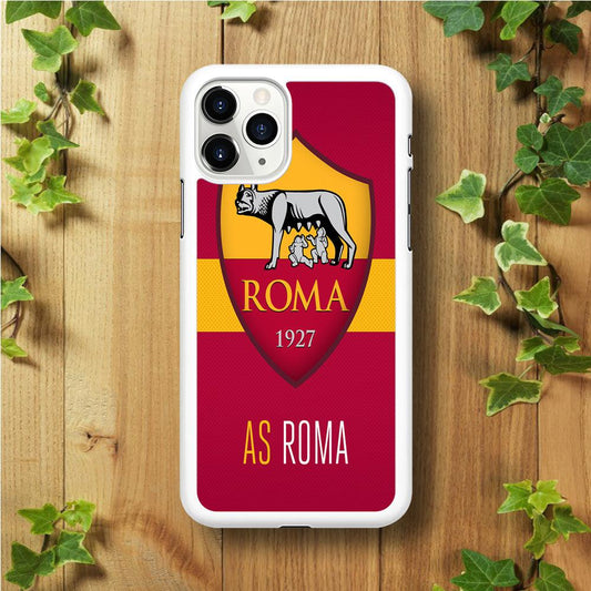 FB AS Roma iPhone 11 Pro Case-Rubber / White (2D Case)-Xtracase
