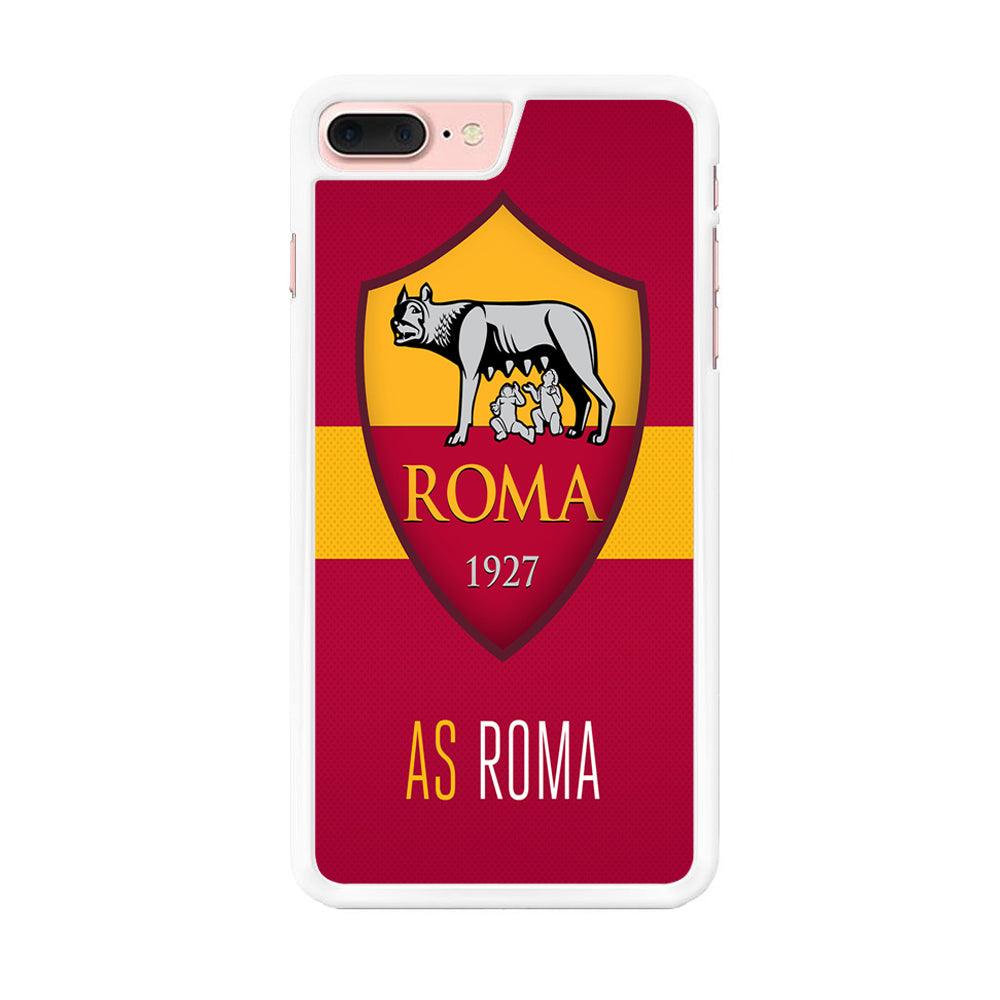 FB AS Roma iPhone 8 Plus Case-Rubber / White (2D Case)-Xtracase