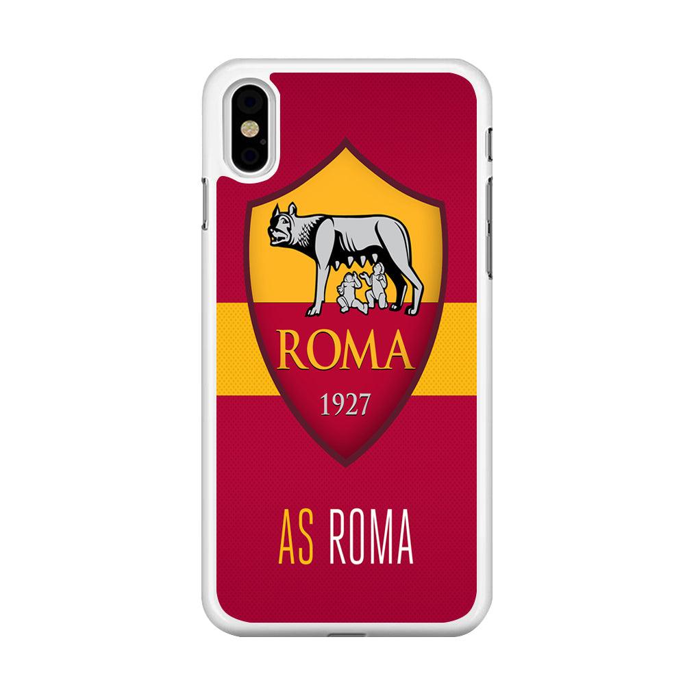 FB AS Roma iPhone Xs Case-Rubber / White (2D Case)-Xtracase