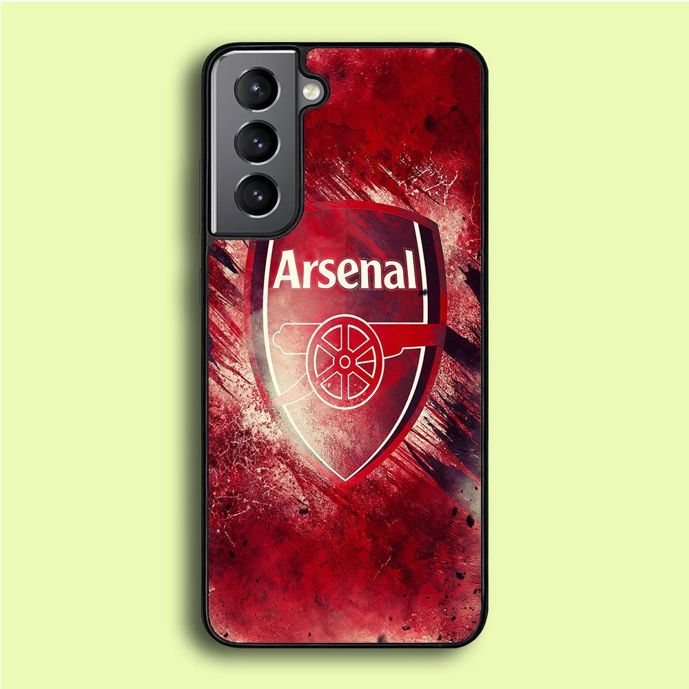 FB Arsenal Samsung Galaxy S21 Plus Case-Rubber / White (2D Case)-Xtracase