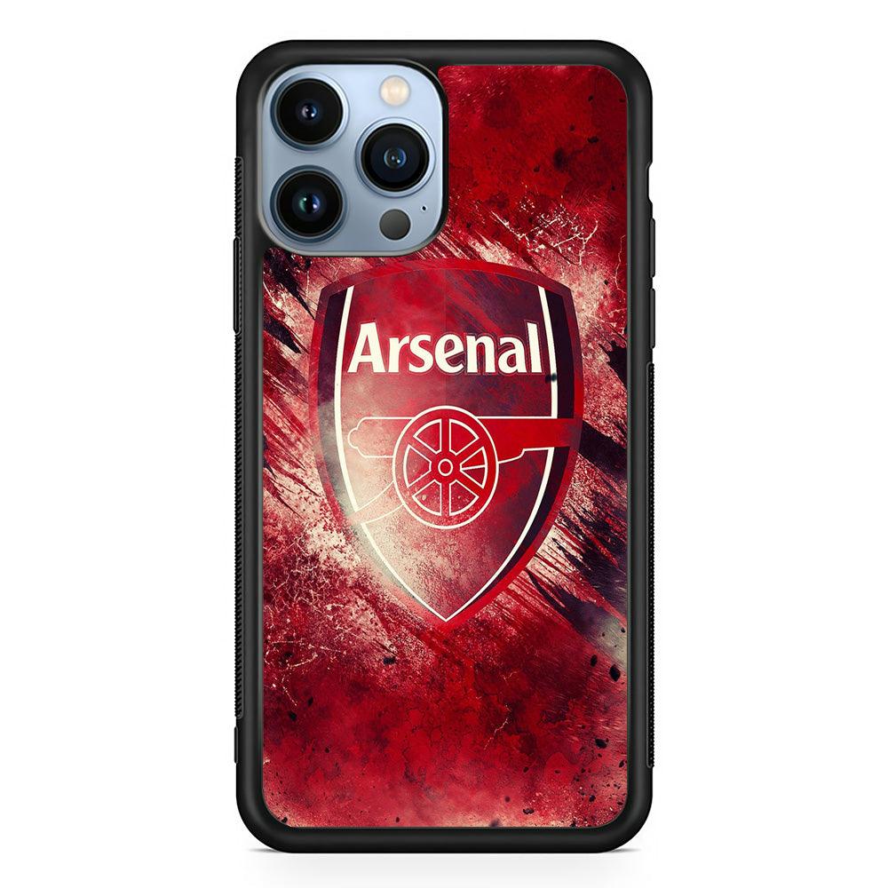 FB Arsenal iPhone 13 Pro Case-Rubber / Black (2D Case)-Xtracase