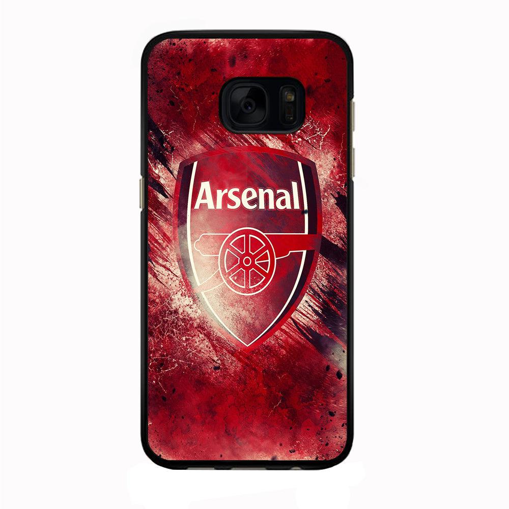 FB Arsenal Samsung Galaxy S7 Edge Case-Rubber / Black (2D Case)-Xtracase