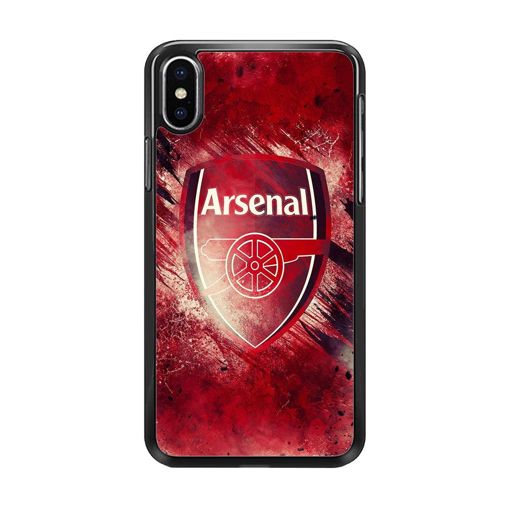 FB Arsenal iPhone Xs Case-Rubber / Black (2D Case)-Xtracase