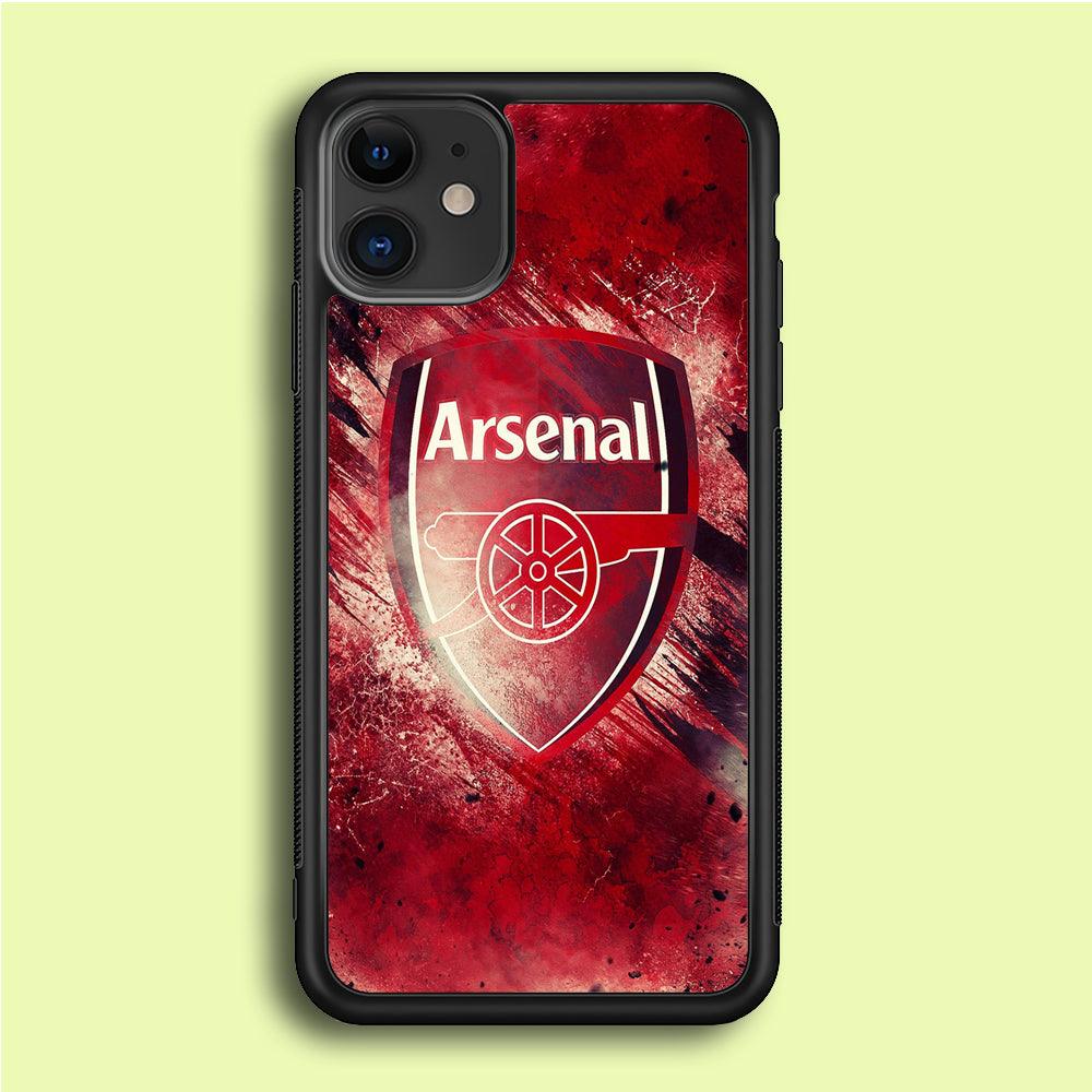 FB Arsenal iPhone 12 Case-Rubber / Black (2D Case)-Xtracase