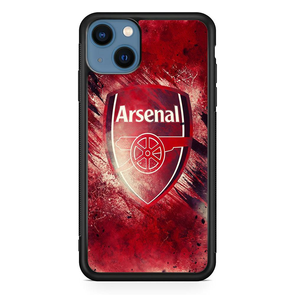FB Arsenal iPhone 13 Mini Case-Rubber / Black (2D Case)-Xtracase