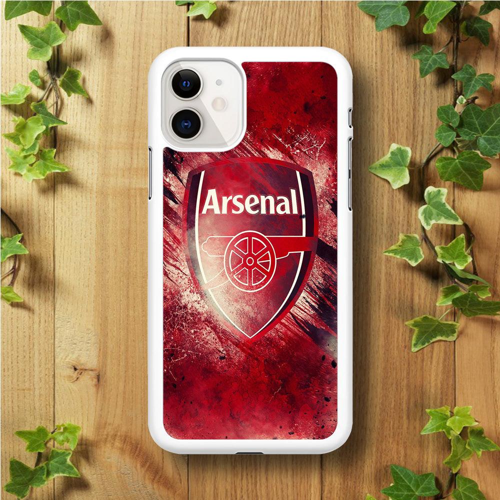 FB Arsenal iPhone 11 Case-Rubber / White (2D Case)-Xtracase