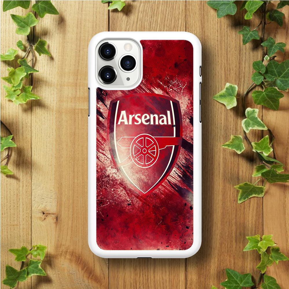 FB Arsenal iPhone 11 Pro Max Case-Rubber / White (2D Case)-Xtracase