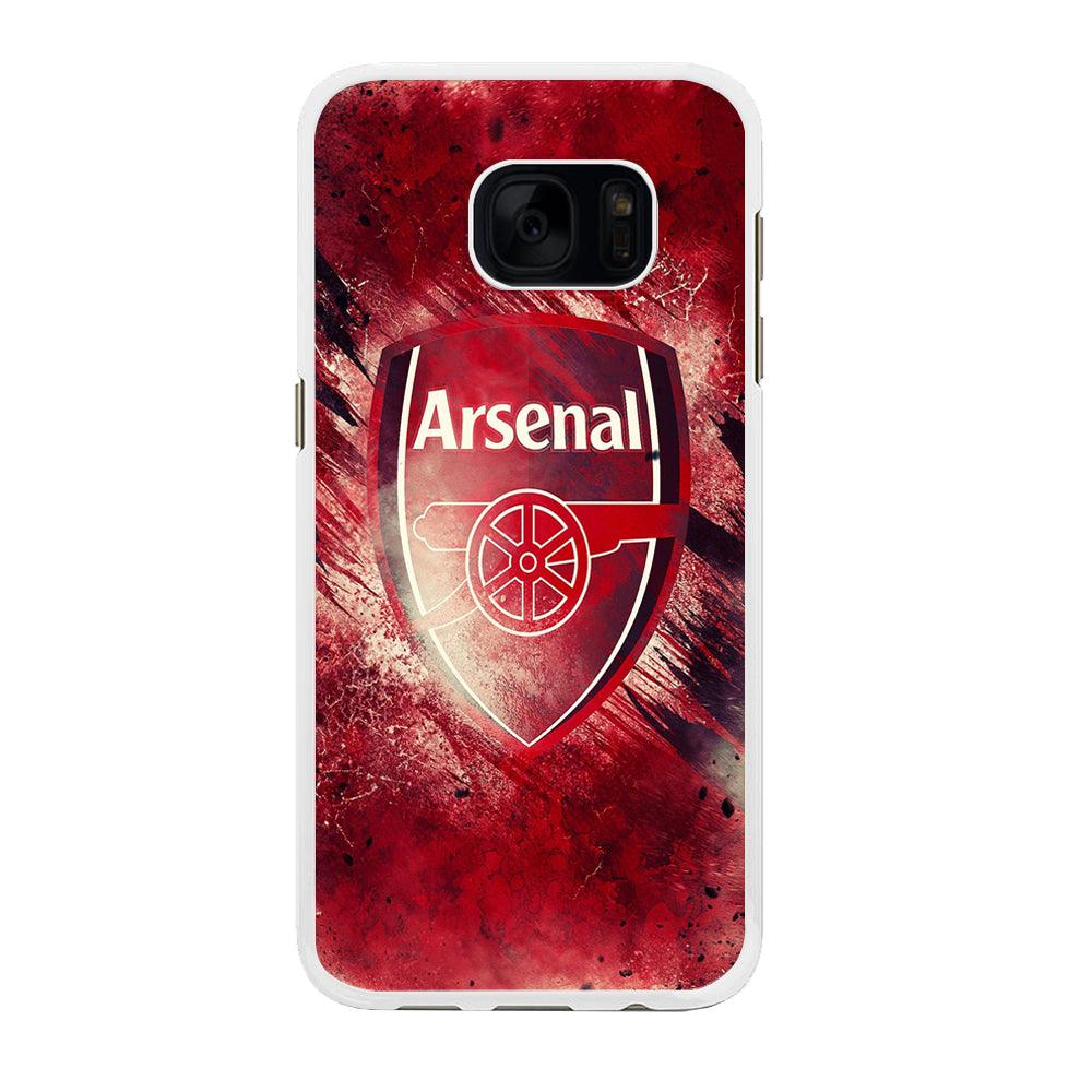 FB Arsenal Samsung Galaxy S7 Edge Case-Rubber / White (2D Case)-Xtracase